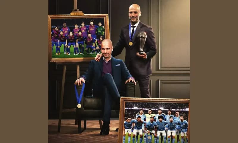 Manajer Manchester City, Pep Guardiola, resmi meraih penghargaan pelatih terbaik pria pada malam penganugerahan The Best FIFA Football Awards 2023, dalam sebuah acara megah di London pada Selasa (16/1/2024) dini hari WIB. (Foto: Instagram/@fifaworldcup)