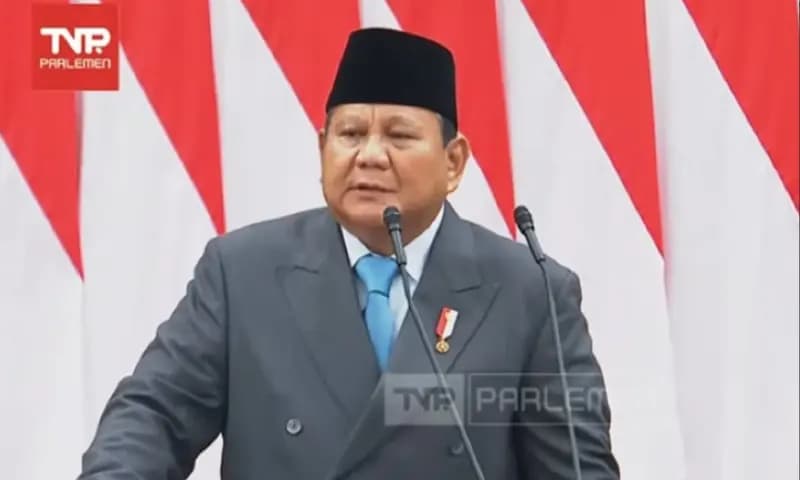 Presiden Prabowo Subianto menegaskan komitmennya terhadap pemberantasan korupsi di Indonesia. (Foto: Dok. TV Parlemen)