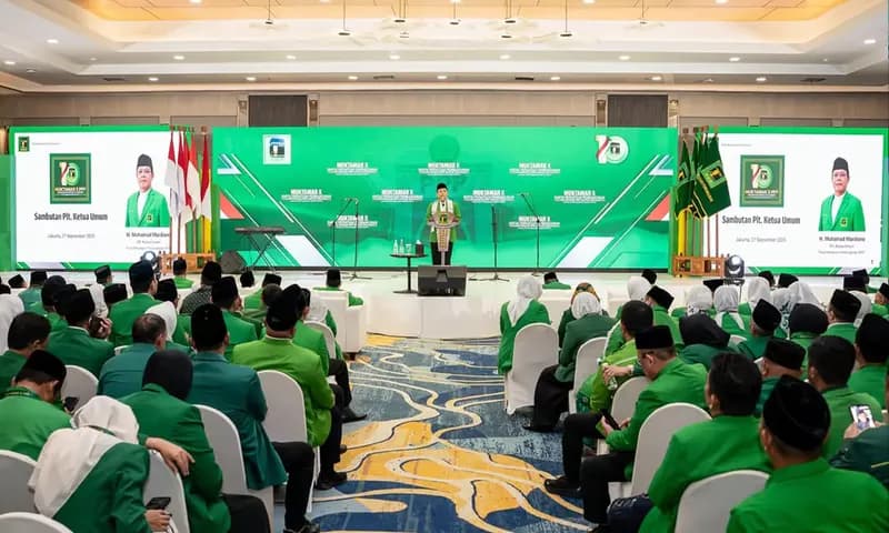 Opening ceremonial Muktamar X PPP yang diselenggarakan di Hotel Mercure, Ancol, Jakarta Utara pada Sabtu (27/9/2025) (Foto: IG/@dpp.ppp)