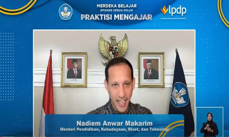 Mendikbudristek Nadiem Makarim luncurkan program Praktisi Mengajar 2022 (Dok: detik.com)