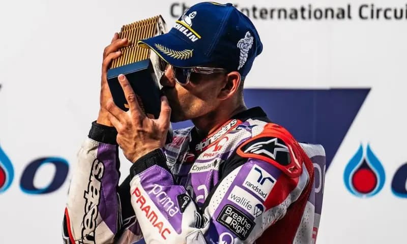 Jorge Martin menjadi juara pertama dalam pertandingan MotoGP Thailand 2023 di Chang International Circuit, Buriram, Thailand, pada Minggu (29/10/2023) (Foto: Instagram/ @89jorgemartin)