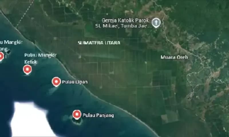 Kemendagri mengungkap fakta terkait polemik empat pulau yang kini jadi rebutan Provinsi Sumatera Utara (Sumut) dan Provinsi Aceh. (Foto : Googlemaps)