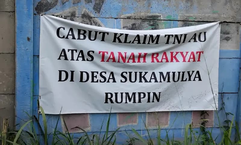 Konflik sengketa lahan antara masyarakat Desa Sukamulya dan TNI AU Atang Sendjaja Kabupaten Bogor masih berlangsung meski sudah belasan tahun. (Foto: PARBOABOA/Hari Setiawan)