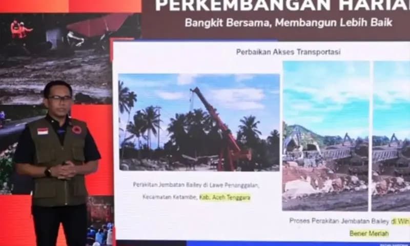 Tangkapan layar- Kepala Pusat Data, Informasi, dan Komunikasi Kebencanaan BNPB, Abdul Muhari memberikan keterangan dalam konferensi pers,(Foto: Dok. Tangkap Layar)