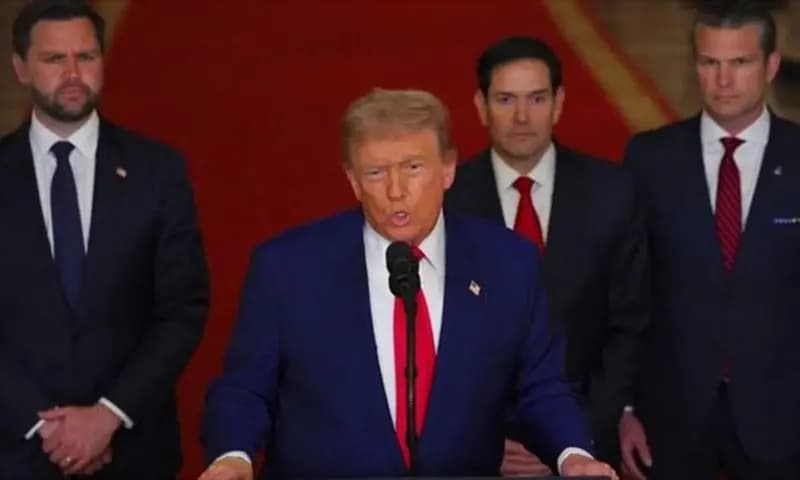 Presiden Amerika Serikat Donald Trump umumkan mengenai gencatan senjata “total dan menyeluruh” antara Israel dan Iran. (Foto: Dok. VOA)