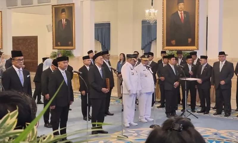 Acara Pelantikan para Duta Besar dan Wakil Duta Besar LBPP RI, Gubernur dan Wakil Gubernur Papua, Wakil Menteri, Kepala dan Wakil Kepala BP BUMN, Dewan Penasihat dan Komite Eksekutif Percepatan Pembangunan Otonomi Khusus Papua, dan Asisten Khusus Presiden