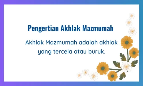 akhlak mazmumah adalah