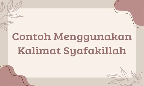 syafakillah adalah