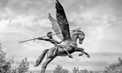 di mitologi yunani siapa yang mengendarai pegasus melawan chimera