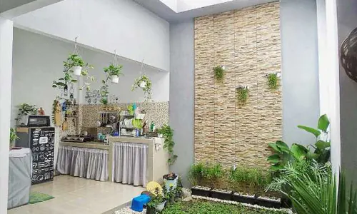 dapur dan taman belakang rumah minimalis